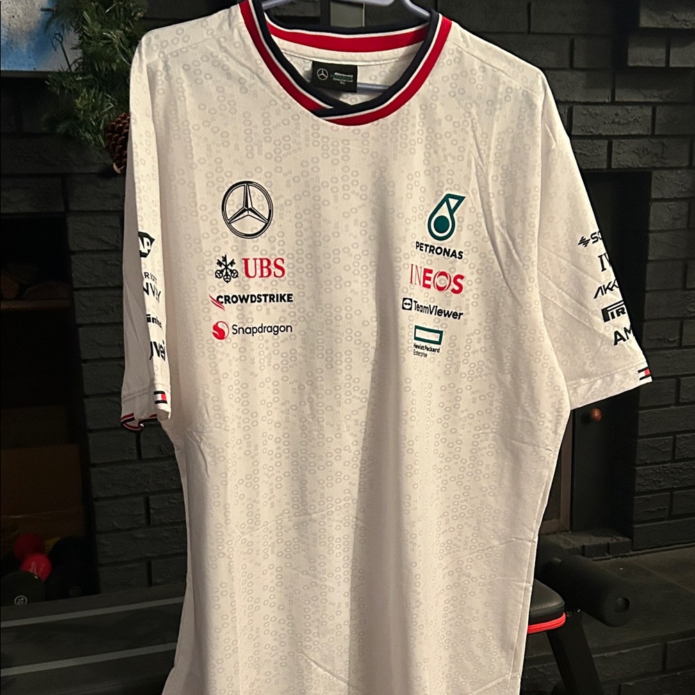 Mercedes Men's White Racing Jersey